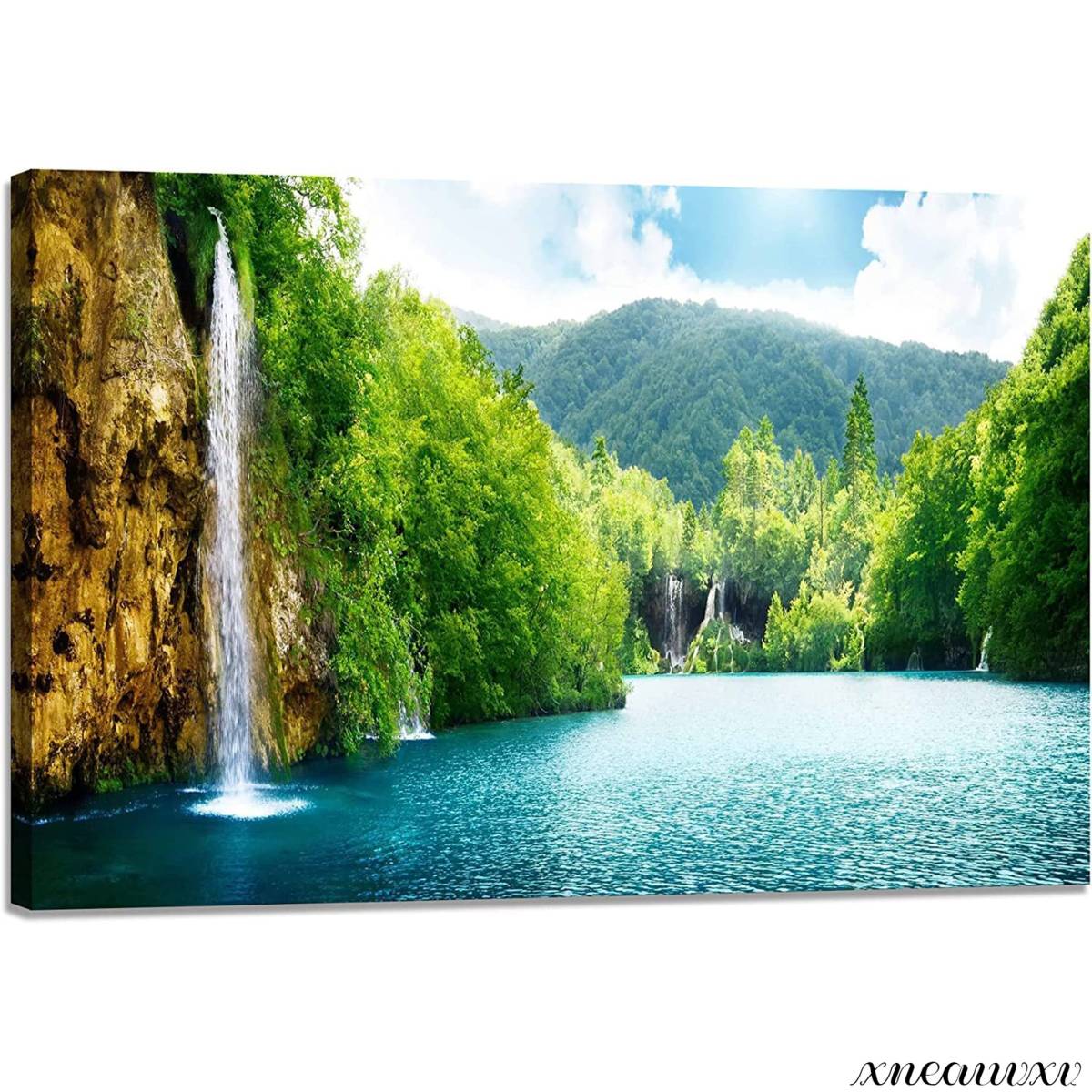 Natural scenery, art panel, waterfall, interior, landscape, wall hanging, room decoration, decorative painting, canvas, painting, stylish, good luck, overseas art, appreciation, redecoration, Artwork, Painting, graphic