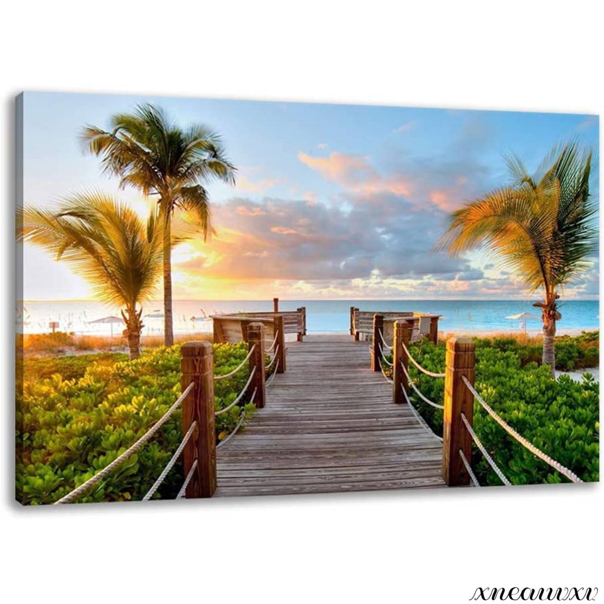 Beach sunset art panel nature interior landscape wall hanging room decoration decorative painting canvas painting fashion good luck overseas art appreciation redecoration, artwork, painting, graphic