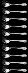 * Lucky wood Paris series . white silver vessel bouillon spoon 10P high class . white silver vessel 20 micro n silver finish made in Japan new goods 