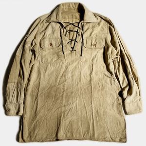 希少! 40's ドイツ海軍 KRIEGSMARINE セーラー シャツ リネン SAILOR SHIRTS LINEN レースアップ Wehrmacht ドイツ国防軍 VINTAGE 海兵 着