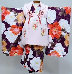  "Семь, пять, три" три лет женщина . кимоно hifu предмет полный комплект . ткань . вышивка ввод крепдешин вышивка праздничная одежда новый товар ( АО ) дешево рисовое поле магазин NO37900