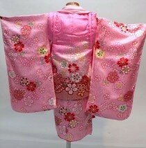 七五三 三歳 女児 正絹 被布着物フルセット 半衿ファー付き kawaiina 新品（株）安田屋 NO30285_画像2