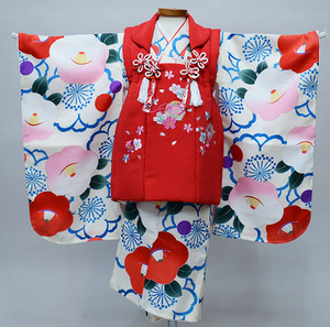 七五三 三歳 三才 女児 被布着物フルセット 染め加工日本 女の子 3歳 3才 祝着 新品（株）安田屋 NO34388