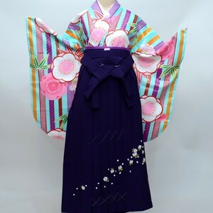  кимоно hakama комплект Junior для . исправление 135cm~150cm роскошный .. кимоно ткань. сделано в Японии hakama . шитье. за границей новый товар ( АО ) дешево рисовое поле магазин NO25980