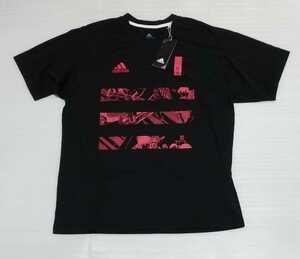 未使用アディダス ジャパン JAPAN adidas.com 半袖Tシャツ メンズ サイズ L スポーツ ティー楓キャプテン翼14693 GK3441 ブラック黒ピンク