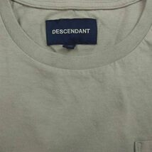 DESCENDANT ディセンダント ロゴ刺繍 ポケット付き クルーネック 半袖 Tシャツ グレー系 1【中古】 【即決】_画像3