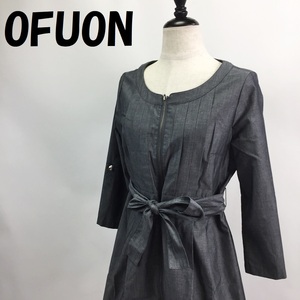 [Популярно] Ofuon/Off -на платье с длинным рукавом, длина колена на молнии на 100 % хлопковое серое размер 38/S4830