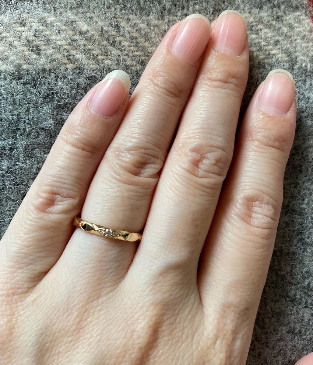 美品正規品】STAR JEWELRY K18 ダイヤリング ピンキーリング 7号