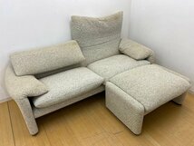 ◇【イタリア最高級家具】Cassina MARALUNGA カッシーナ マラルンガ 2Pソファ ワイドサイズ ＋ オットマン 参考価格148万前後_画像1