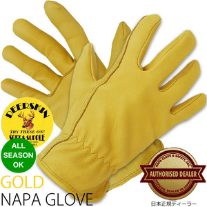 NAPA GLOVE 800SP　サイズL　プレーン グローブ（ゴールド　イエロー　ナパ　バイク　アウトドア