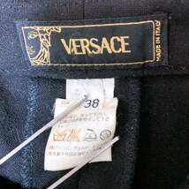 m394 VERSACE ヴェルサーチ パンツ テーパードパンツ ボトムス スーツ スラックス ブラック 黒 古着 レディース サイズ38 W60_画像6