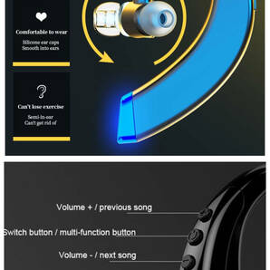 Bluetooth イヤホン ワイヤレスイヤホン 耳掛け型 イヤフォン イヤホンマイク 片耳 USB 充電 高音質 超軽量 テレワーク ブルーの画像5