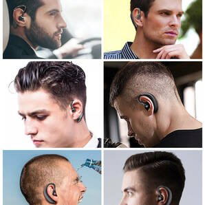 Bluetooth イヤホン ワイヤレスイヤホン 耳掛け型 イヤフォン イヤホンマイク 片耳 USB 充電 高音質 超軽量 テレワーク ブルーの画像4