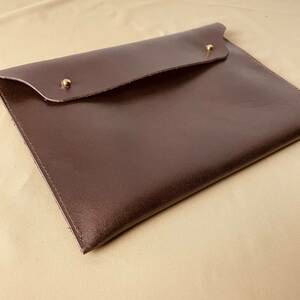 *JAPAN craft * combination .. meat thickness .. a little over . original leather Brown by using . simple . leather clutch bag prejudice hand made made in Japan B3515