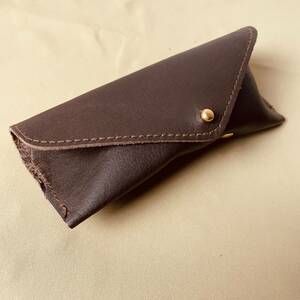  Himeji leather cow leather nose present .. meat thickness . flexible Brown .. original leather glasses case hand made soft glasses case man and woman use made in Japan JAPAN craft B3541