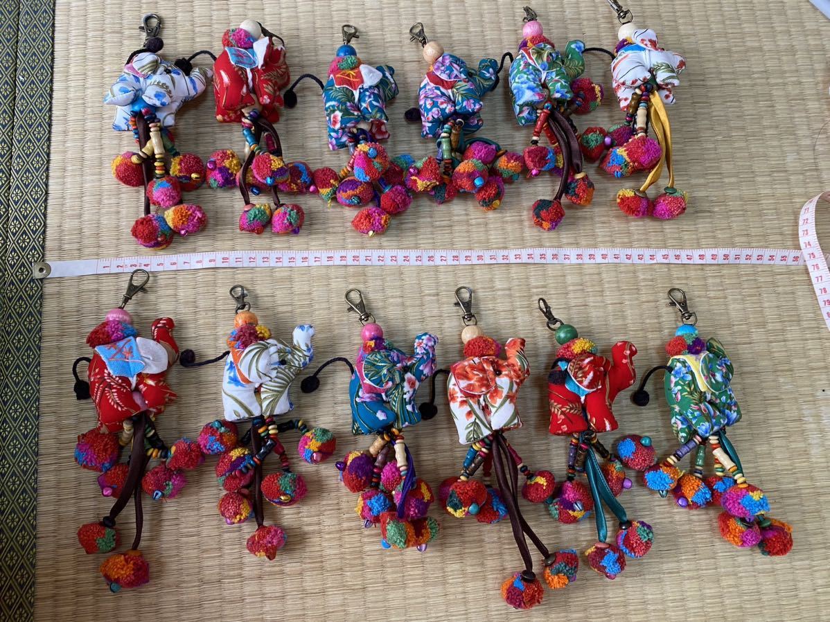 清迈泰国苗族包吊饰手工民族风大象吉祥物毛绒玩具吊带捆绑纪念品商品12, 杂货, 钥匙圈, 手工制作的