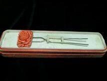  lovely rose. motif. ornamental hairpin .A201001-7h