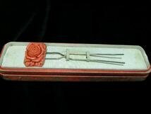 かわいい薔薇のモチーフの かんざし　簪　　A201001-7h