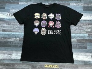 〈送料280円〉EVA MICRO MACRO メンズ SDキャラクター 半袖Tシャツ 大きいサイズ LL 黒