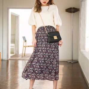 GRL フラワーシフォンプリーツスカート