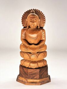 【蔵出仏像集】　初品　木彫坐仏像　平厨子向　M0905H