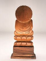 【蔵出仏像集】　初品　木彫坐仏像　平厨子向　M0905H_画像8