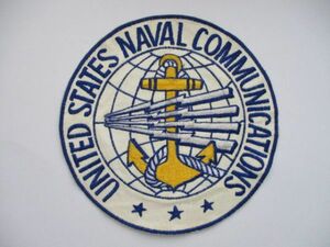 【送料無料】アメリカ海軍UNITED STATES NAVAL COMMUNICATIONSパッチ横振り刺繍ワッペン/patchesラジオRadioネイビー米海軍USS無線通信 M51