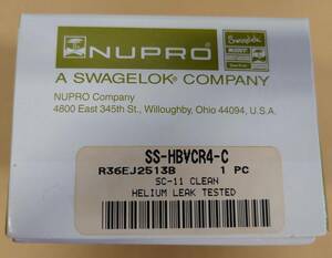 SWAGELOK スウェージロック NUPRO SS-HBVCR4-C 未使用品