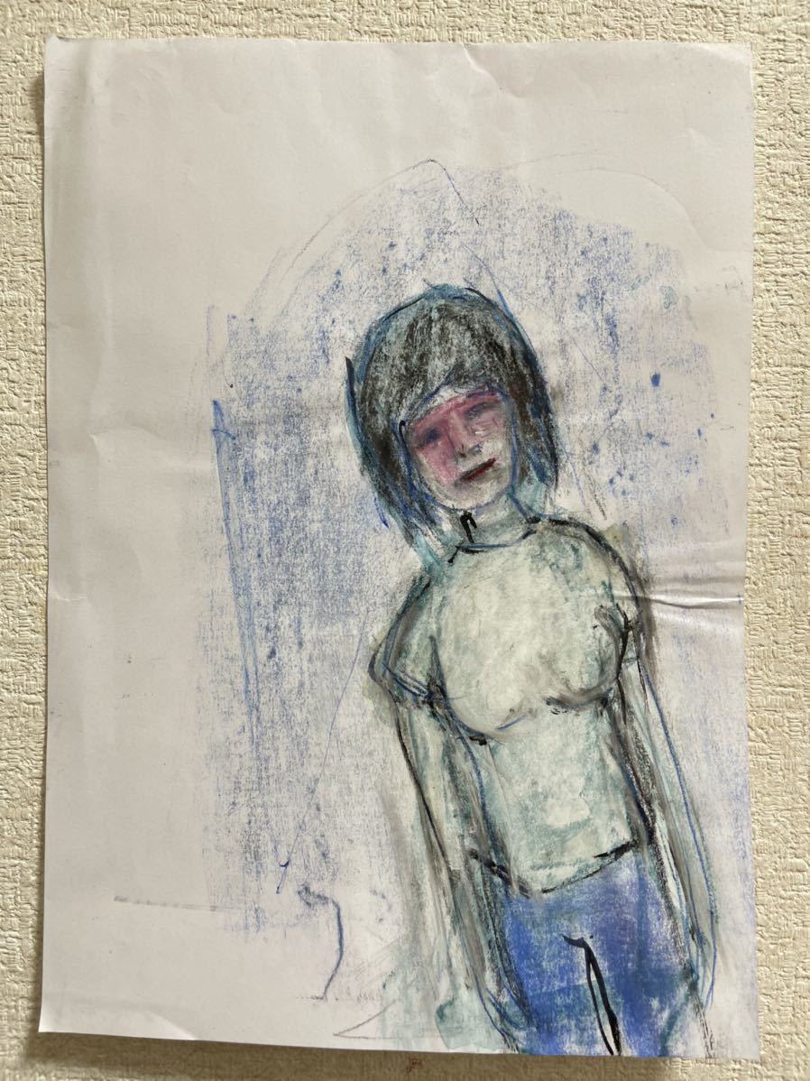 絵描きhiro C｢Look Back｣, 美術品, 絵画, パステル画, クレヨン画