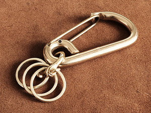  brass kalabina key holder ( big size ) brass Gold solid brass key ring key hook key case belt loop men's 