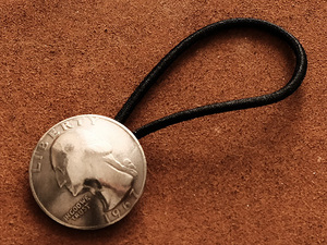 ワシントン 25セント 24mm オールドコイン ブレスレット 検）古銭 アメリカ 硬貨 メンズ レディース アンクレット 髪留め ループ アクセ
