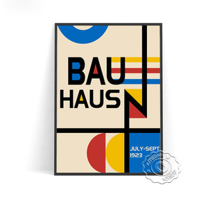  C1861 バウハウス Bauhaus 抽象 キャンバスアートポスター 50×70cm イラスト インテリア 雑貨 海外製 枠なし B