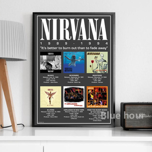  C1930 ニルヴァーナ Nirvana ヴィンテージ キャンバスアートポスター 50×70cm イラスト インテリア 雑貨 海外製 枠なし 