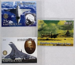 海外切手　飛行機切手　セレクト３枚セット　　F.3
