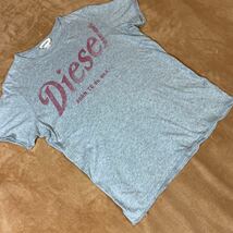 ディーゼル diesel ダメージ加工 ロゴ 半袖Tシャツ グレー系 サイズM 古着_画像6