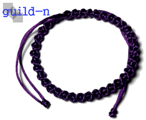 guild-n ★ パープル 紫 サテン ナローツイスト ミサンガ アンクレット ブレスレット 腕 足用 メンズ レディース 両用 サイズオーダー可