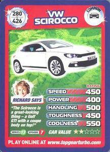 ★　トップギア・トレーディングカード　No.280 フォルクスワーゲン Scirocco　シロッコ