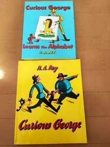 中古英語絵本2冊☆Curious George Learns the Alphabet・Curious George☆ひとまねこざるのABC・おさるのジョージ・H.A.Rey☆送料込み