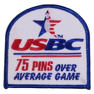 OB33 USBC 75 PINS OVER AVERAGE GAME ボウリング ワッペン パッチ ロゴ エンブレム アメリカ 米国 USA 輸入雑貨