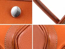 【BF】エルメス HERMES ガーデンパーティ PM トートバッグ トワルオフィシエ ポティロン テラコッタ SV金具 □J刻印 袋付 1円～_画像8