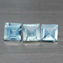 【天然アクアマリンルース 3個組 1.68ct:9761】非加熱 ブラジル産 Natural Aquamarine 裸石 標本 鉱物 宝石 jewelry Brazil_画像1