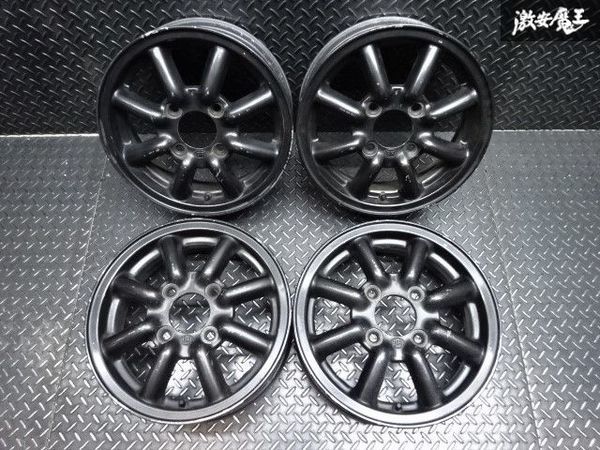廃盤希少14インチブラックレーシング100 6J+40 155/65r14-