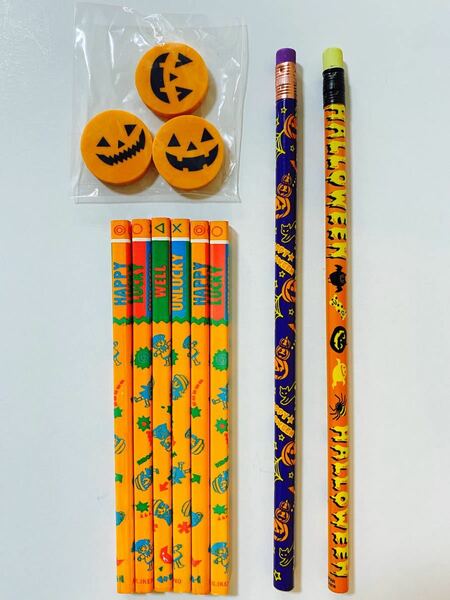 Halloween ハロウィン☆鉛筆&消しゴムセット☆鉛筆くじ 昭和レトロ