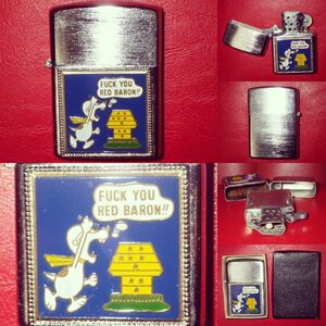 60*S* Snoopy * oil lighter * Vintage * Hsu red a* dead stock *SNOOPY* flying Ace *USA*ZIPPO* Vietnam Zippo -