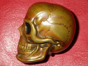  Vintage * Skull * Match кейс * череп * каркас * латунь * латунь * Англия смешанные товары * кейс для лекарств * античный *me men tomoli*~20*S