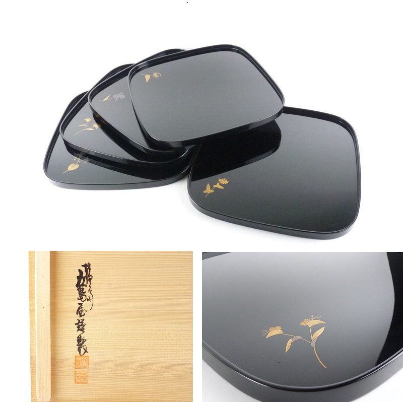 ください】 ヤフオク! - 輪島塗 五島屋謹製 卓上膳5客揃(共箱 買い人気商品 輪島塗 卓上膳 5客 五島屋 未使用品 お正月 食器