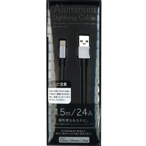 藤本電業 Aluminum Lightning Cable 1.5m 2.4A ブラック CK-LA01BK