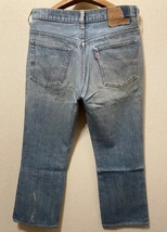 2刻印66前期76年USA製70sビンテージLevi's517シングルW32デニム激色インディゴ縦落ち42TALONジップ米国製リーバイス70年代ブーツカット(646_画像5