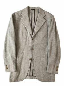 (D) 美品 BELVEST BARNEYS NEWYORK ベルベスト ウール カシミヤ テーラード ジャケット 46 グレー系