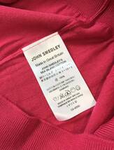 (D) JOHN SMEDLEY ジョンスメドレー 英国製 コットン ニット M ピンク セーター_画像4